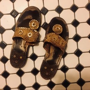 Jack Rogers Gold & Cork Sandals
